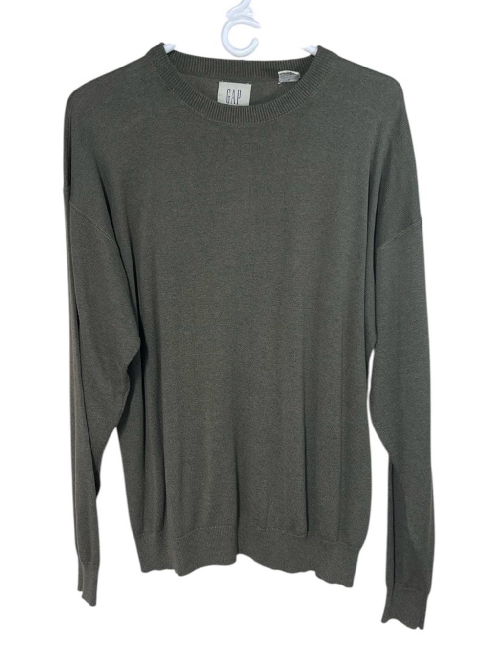 Gap Men’s XL Crew Neck Cotton Blend Sweater Olive Green